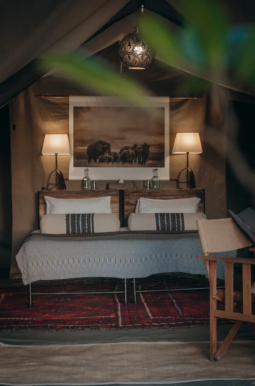 A private Africa Born mobile safari camp set up exclusively for one group