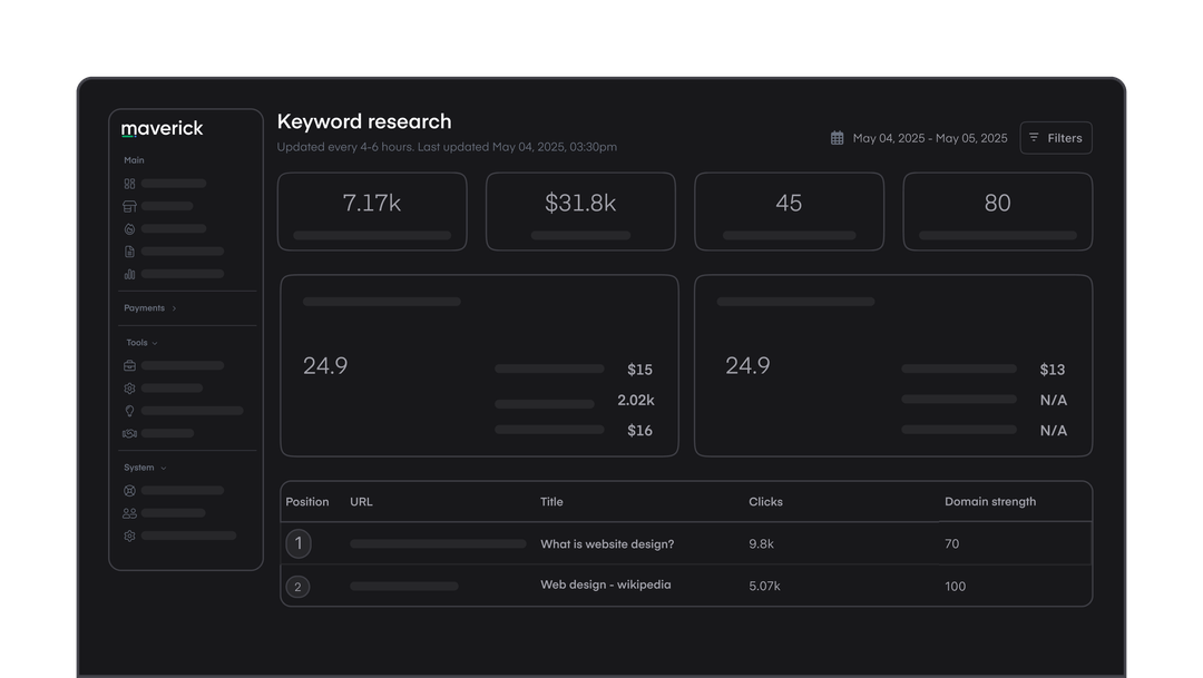 Maverick Dashboard: Your All-in-One Payment Solution