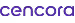 Cencora brand logo in purple lowercase letters.