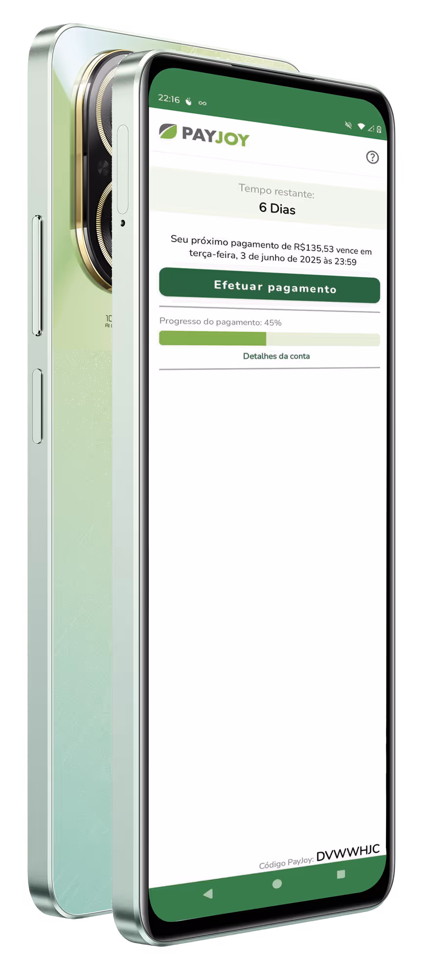 Dos manos sosteniendo un teléfono
