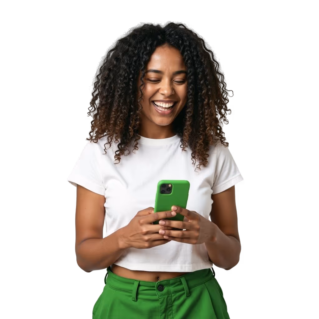 Una señora que lleva un sombrero usa su teléfono