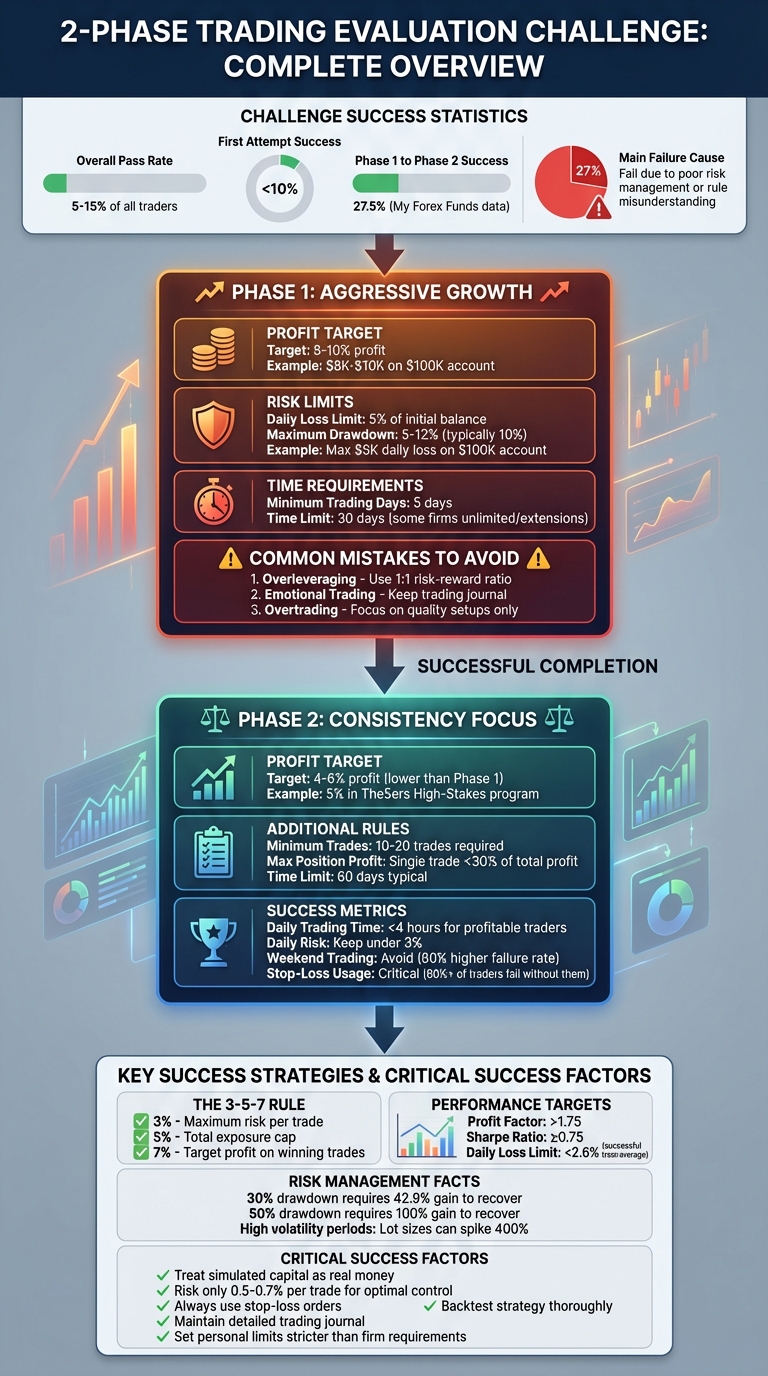 2-Phase Trading Evaluation Challenge Requirements and Success Rates