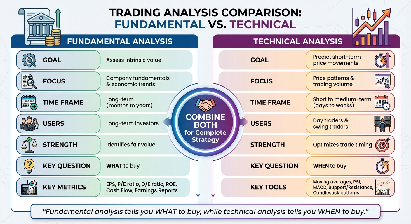 Technical vs Fundamental Analysis: Key Differences and Time Frames