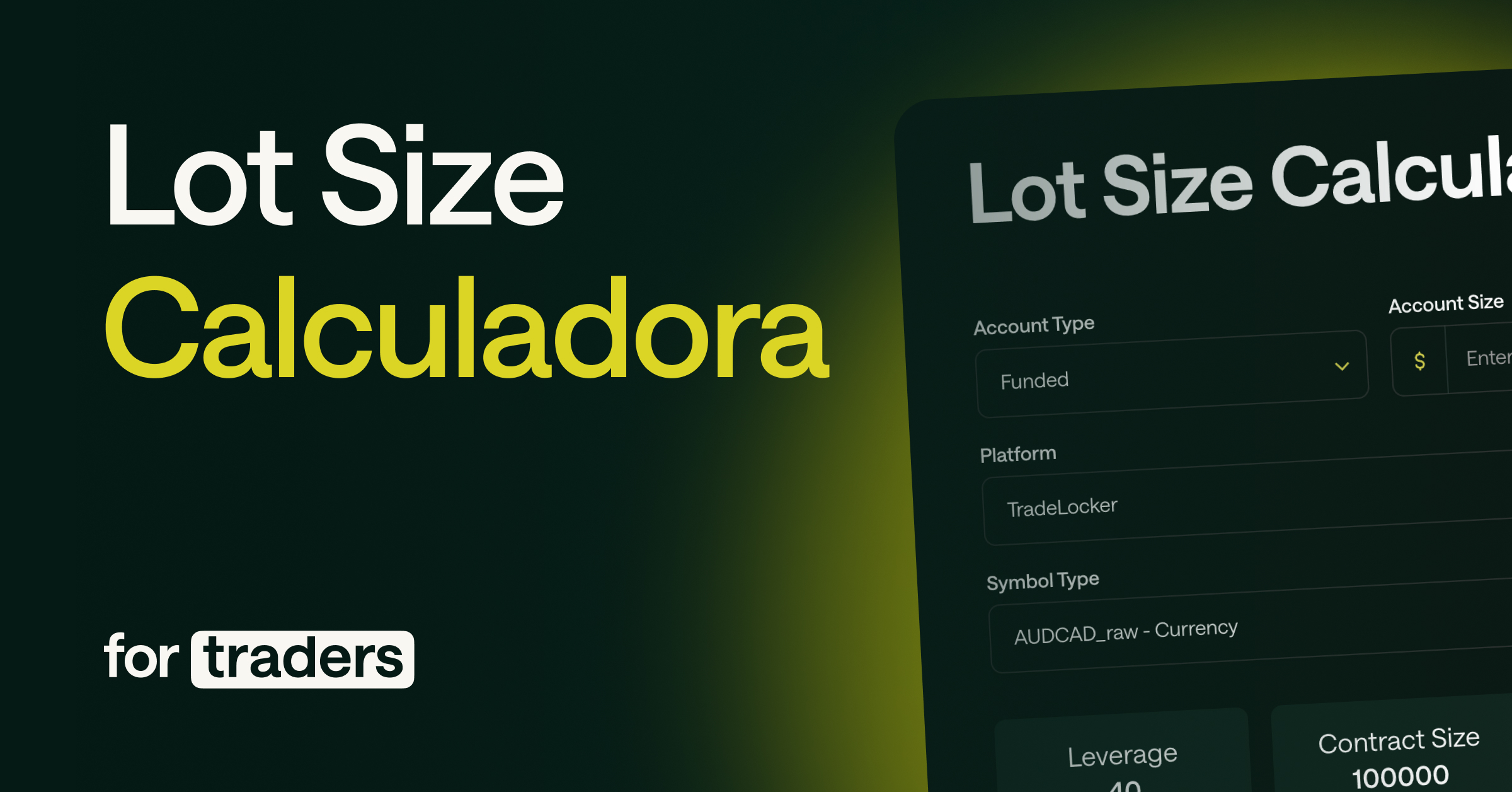 Calculadora de tamaño de lote | For Traders