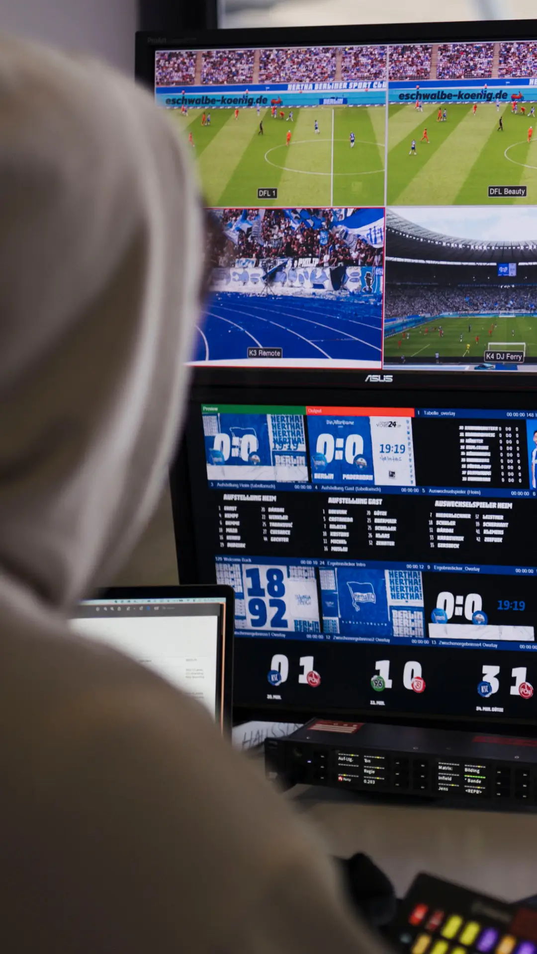 Fußball-Bundesliga live, Hertha BSC Stadion TV, fivekit Contentproduktion.