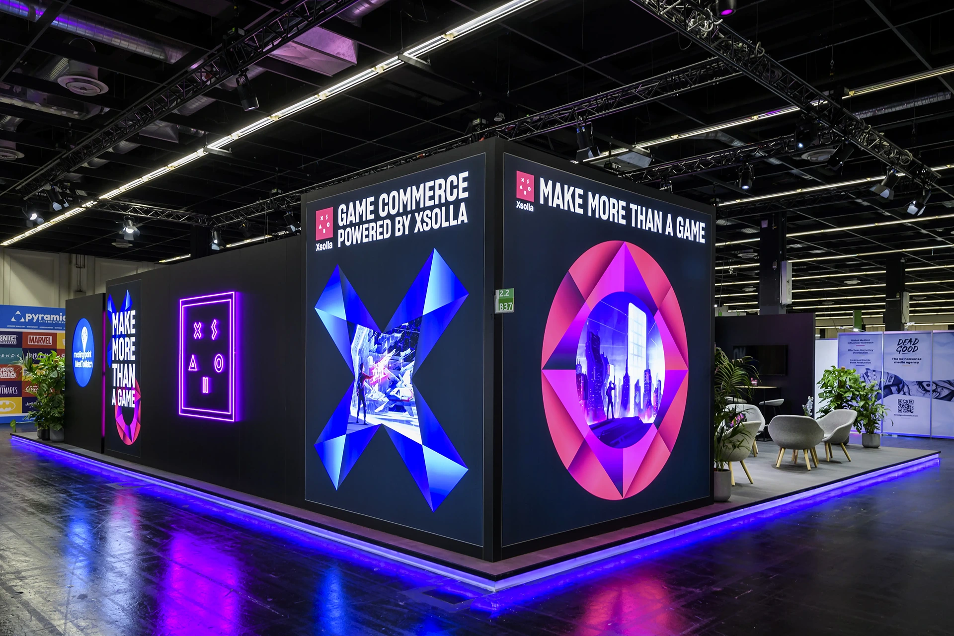 Messebau Xsolla: Standdesign auf der Gamescom 2023 in Köln