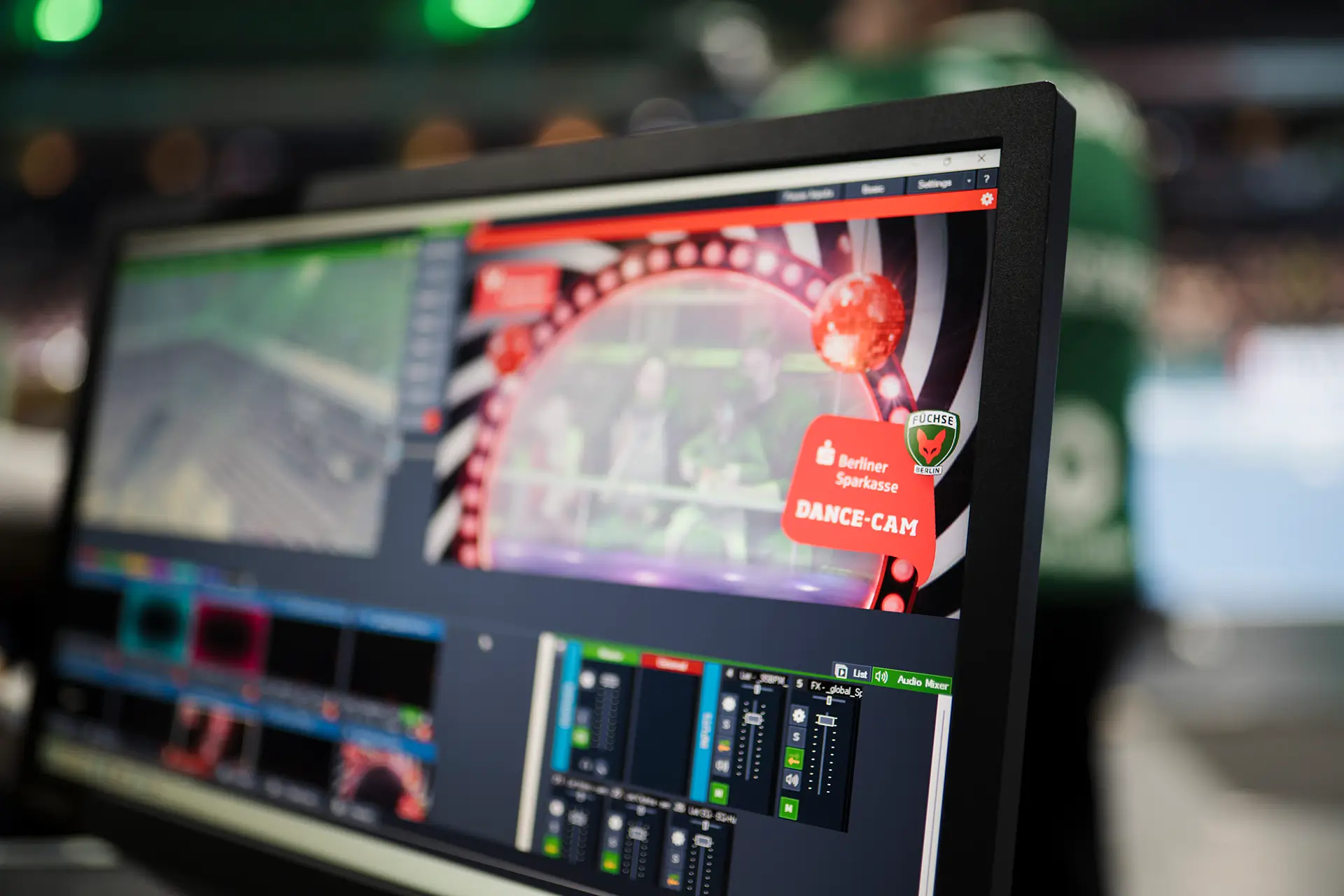 Sparkasse gebrandete Dancecam, fivekit Eventdesign, Handball-Action.