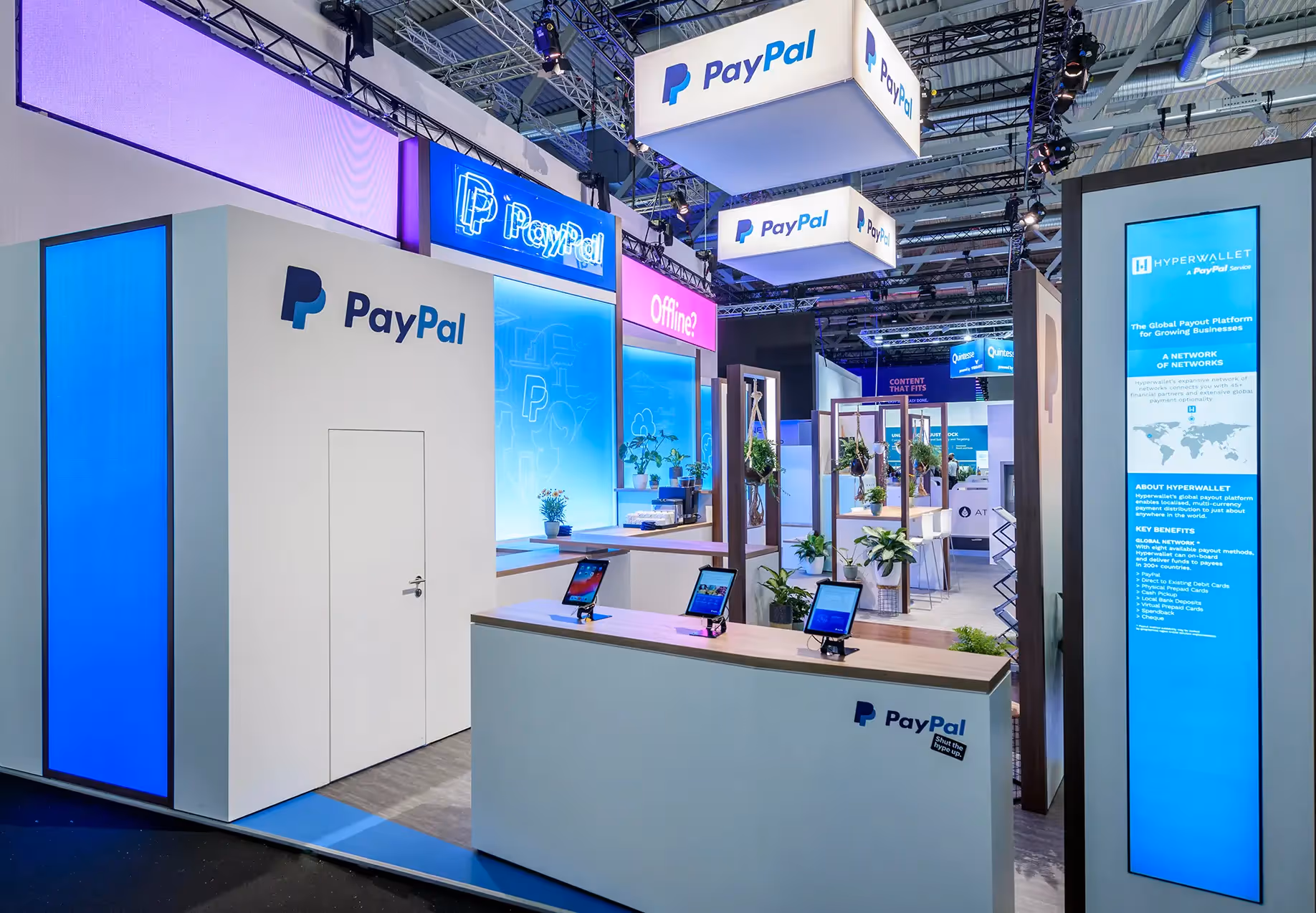PayPal Stand-Detail, DMEXCO 2019, digitale Produktinszenierung, Eventdesign fivekit.
