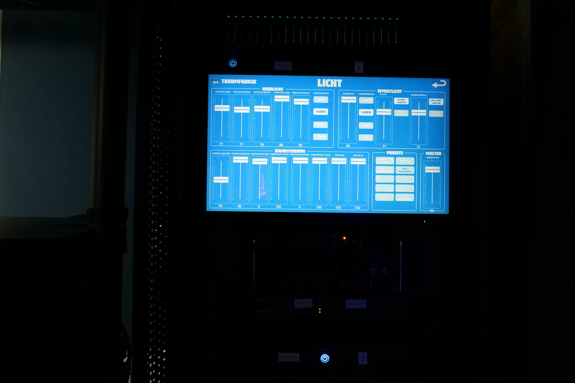 Hertha BSC Streaming Studio, fivekit, flexible Mediensteuerung per Touch.