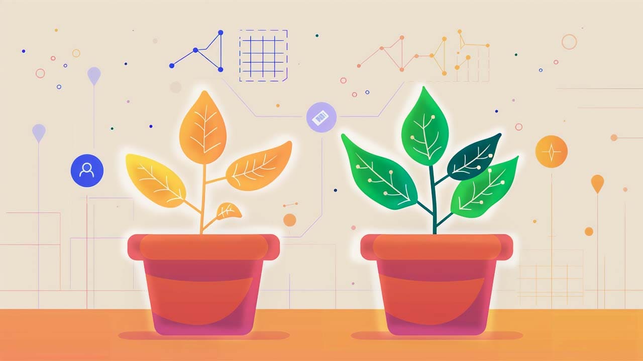 e-commerce A/B product testing, 2 plants representing different business opportunities