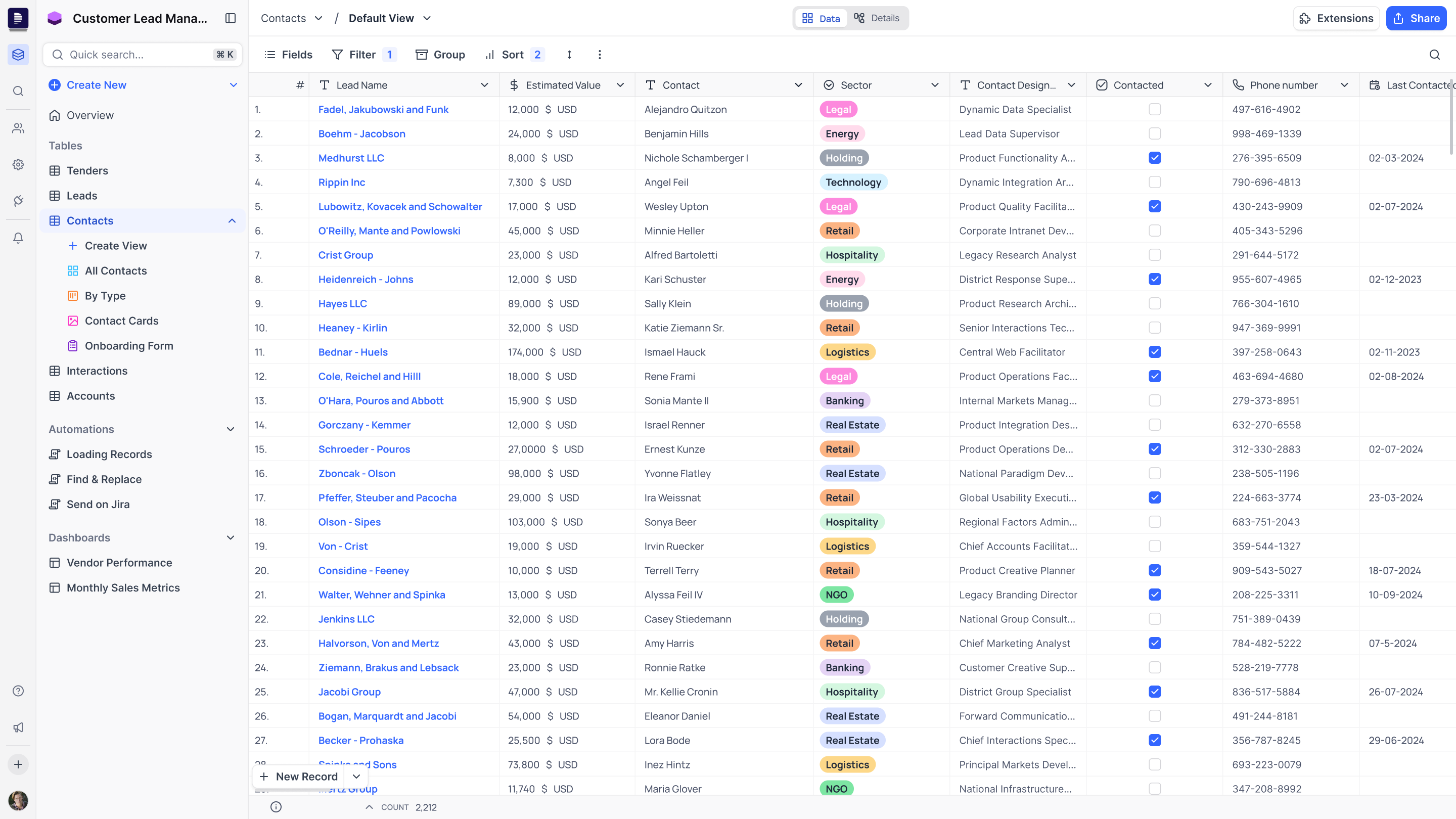 Base Table Grid View