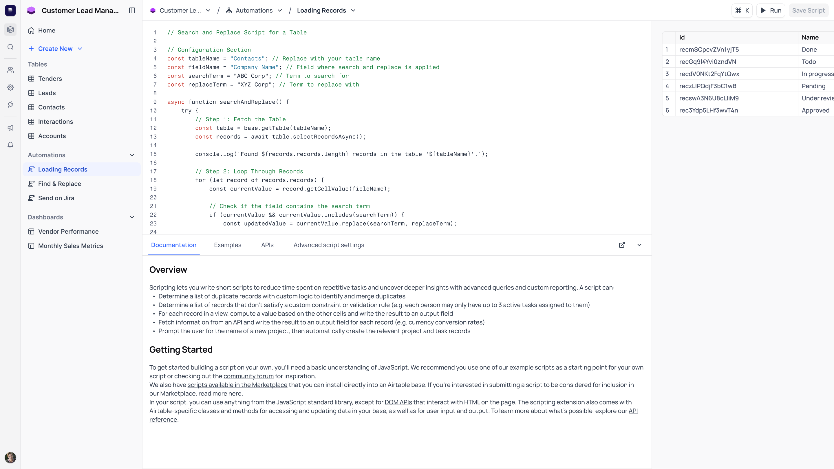 Scripts for find and replace