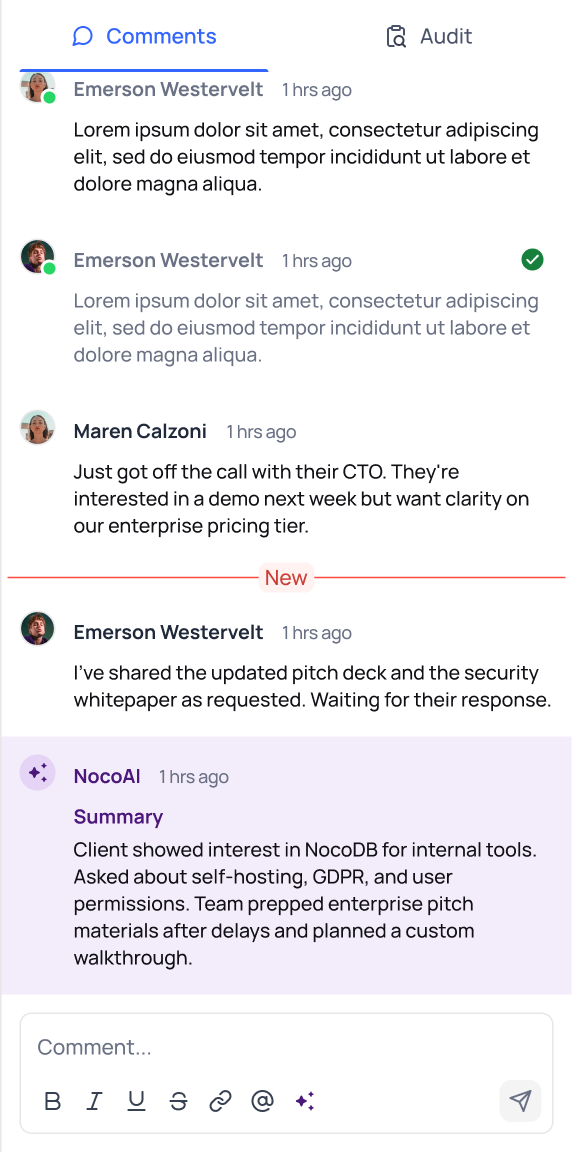 Summarise all comments using AI