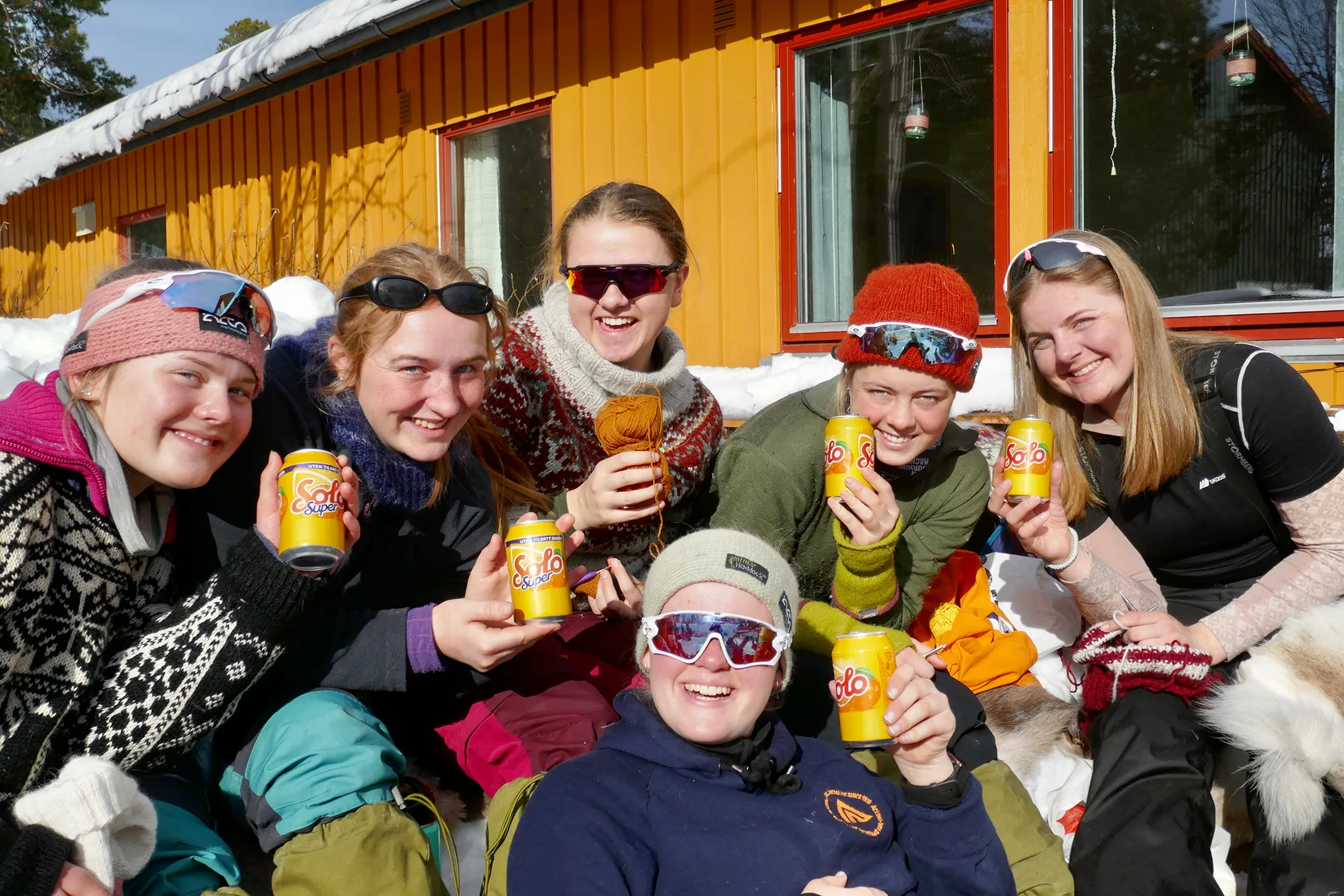 glade elever om vinteren