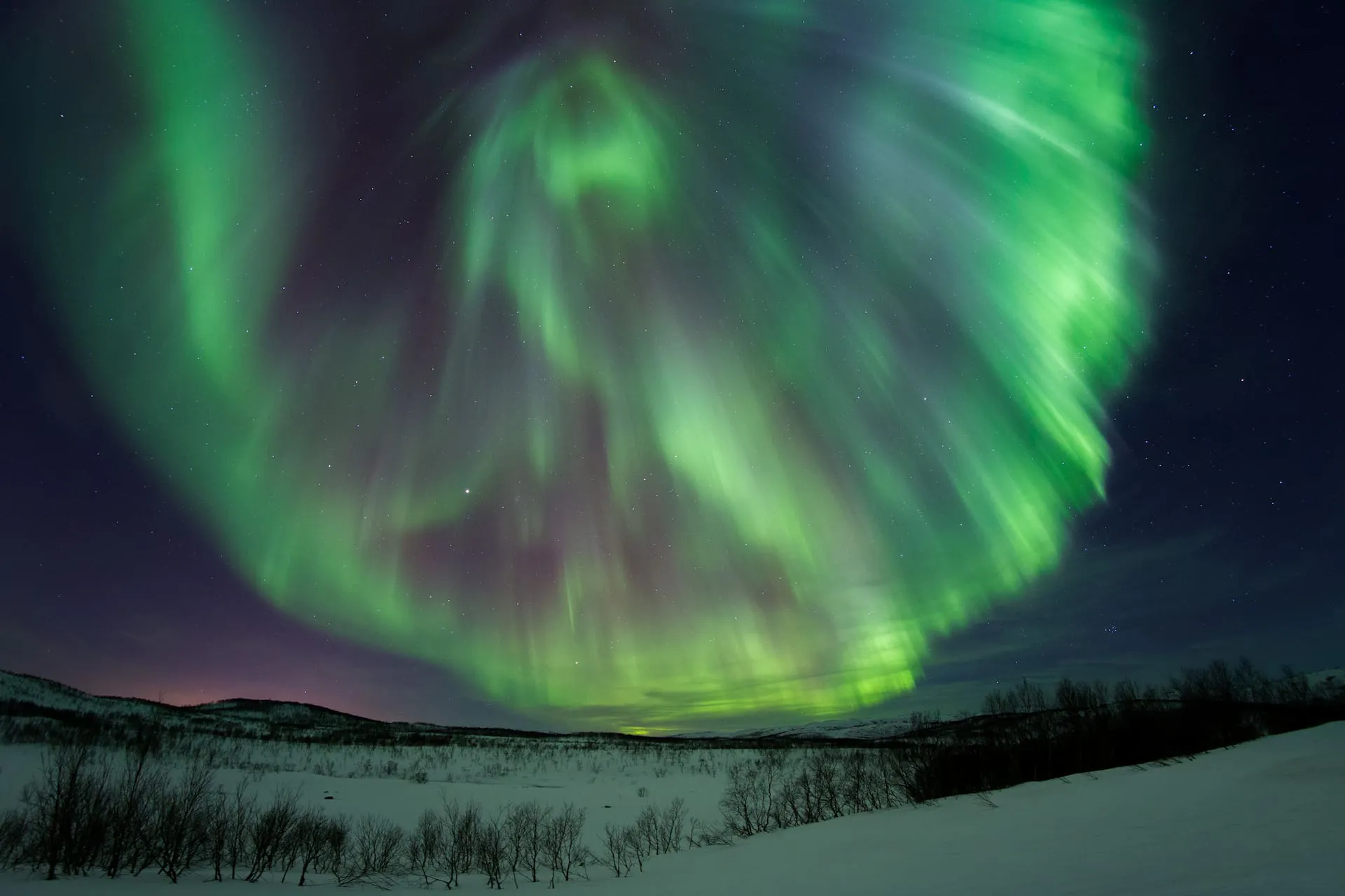 fantastisk ovalformet nordlys