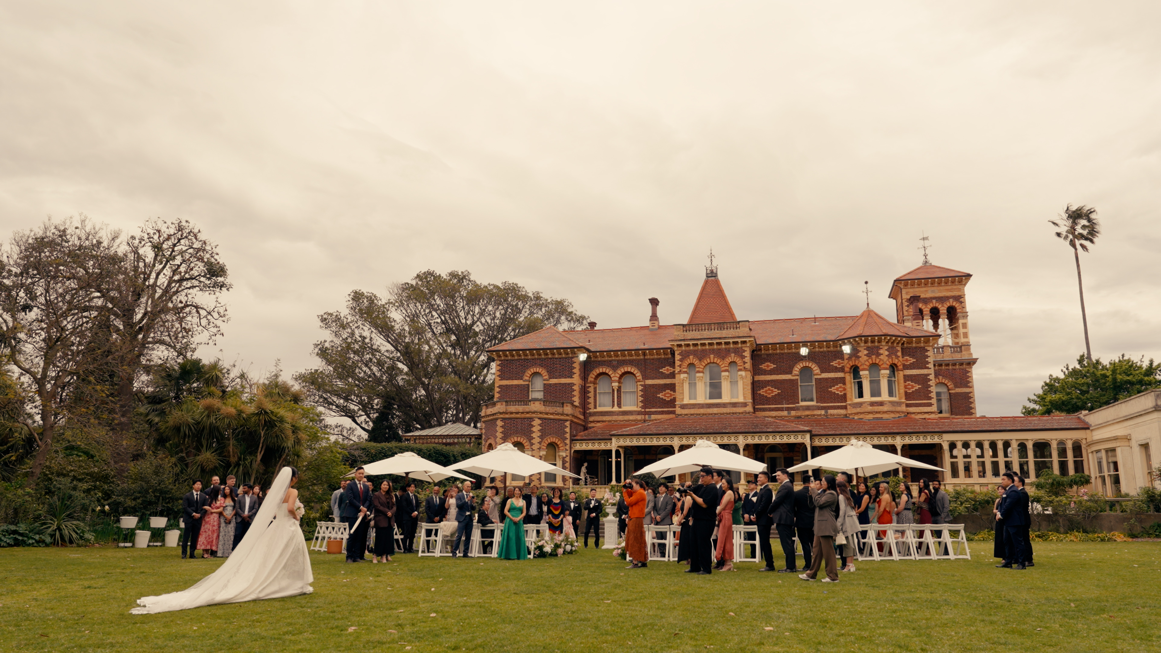 Cinematic wedding film still from Rippon Lea Estate