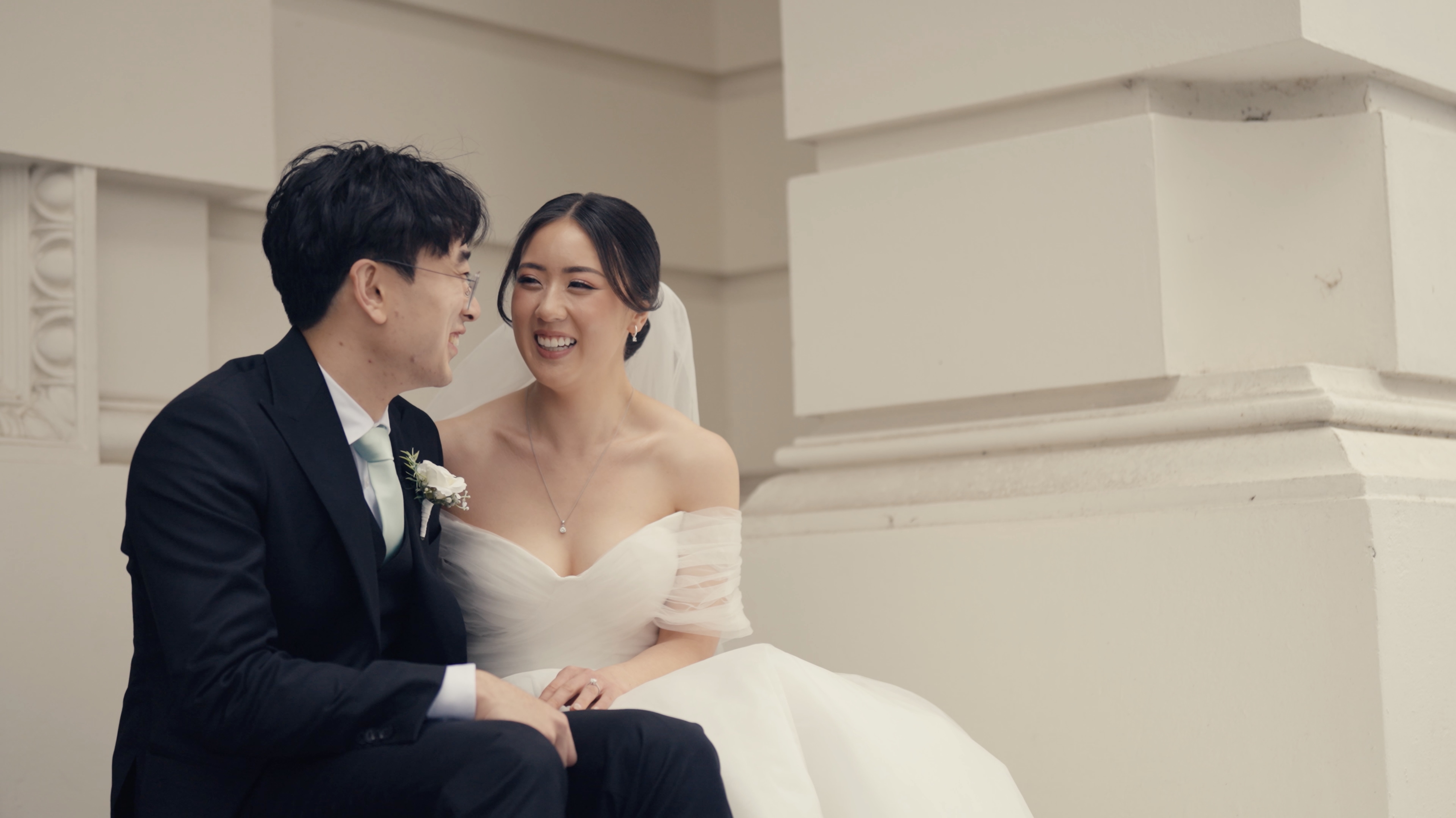 Cinematic wedding film still from Leonda By The Yarra
