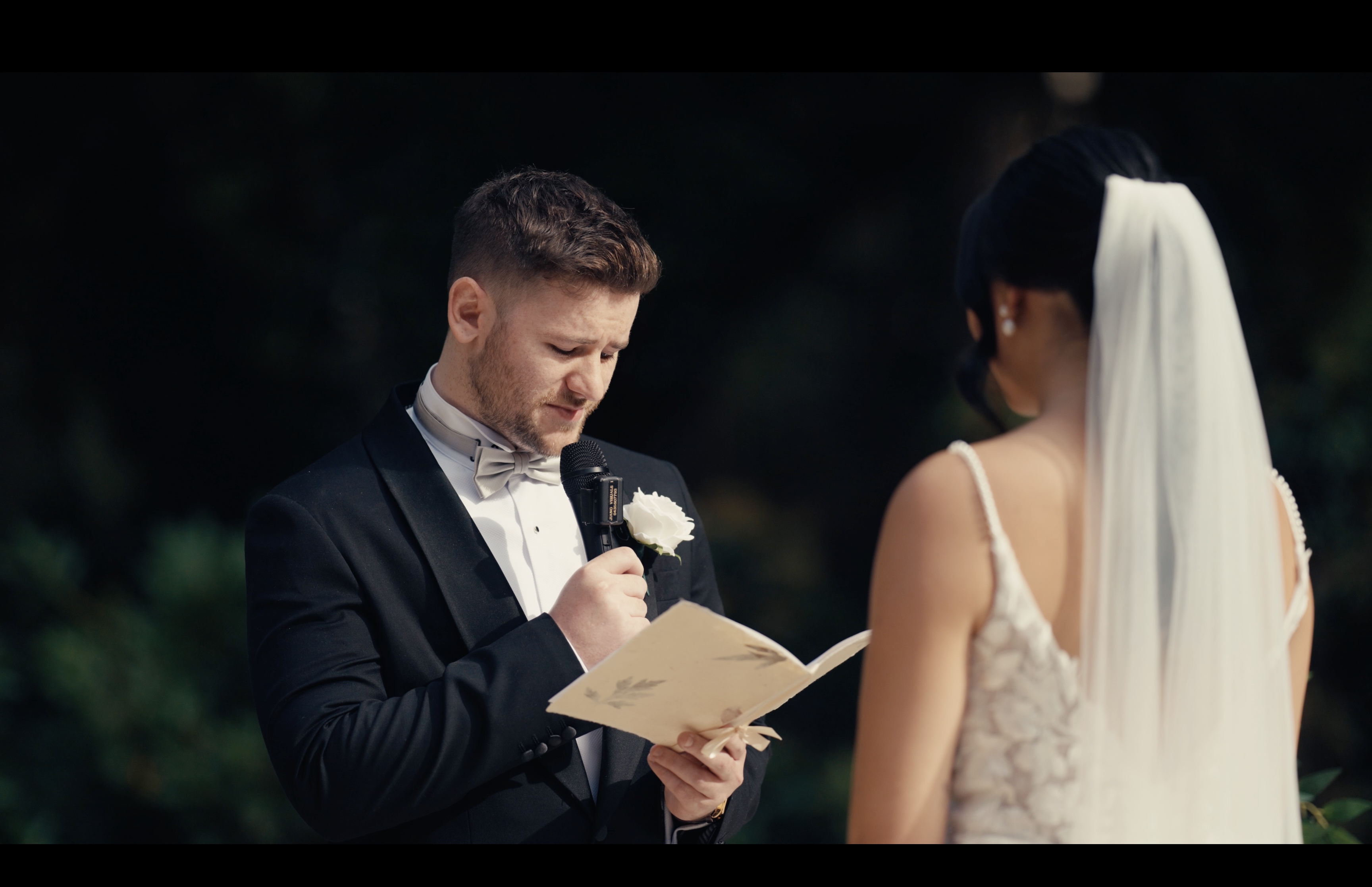 Cinematic wedding film still from Olinda Tea House