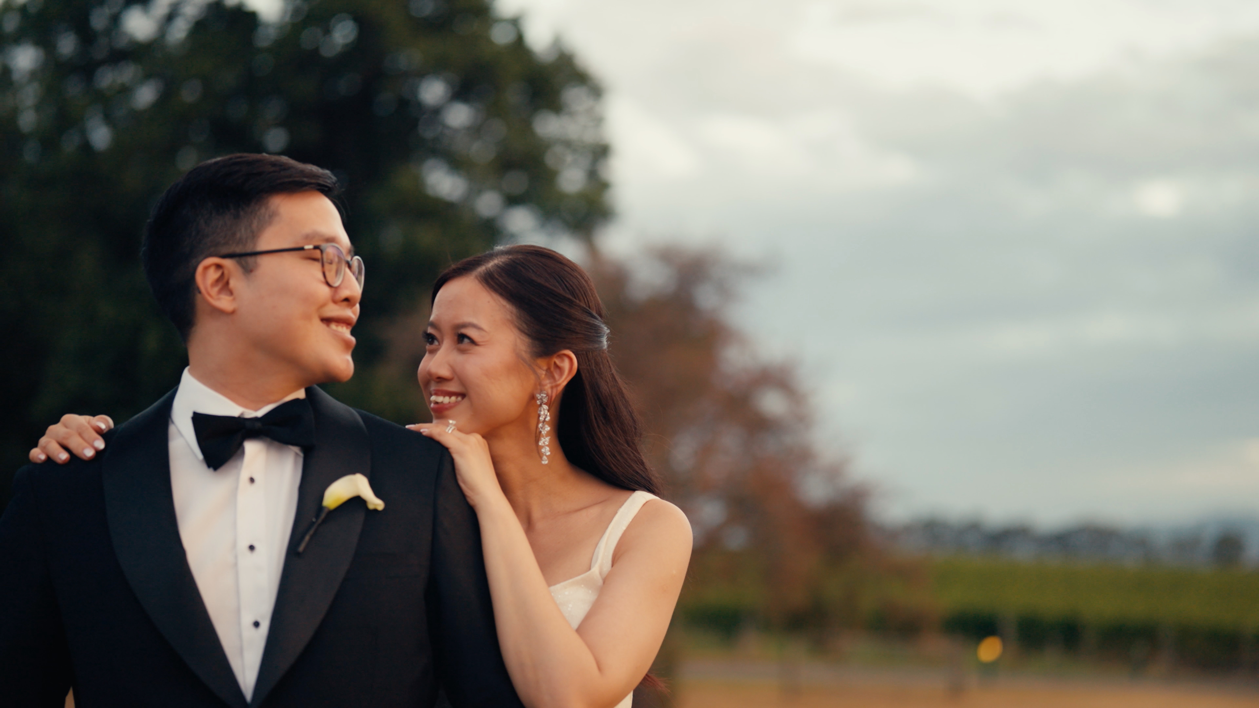 Cinematic wedding film still from Yering Station Winery