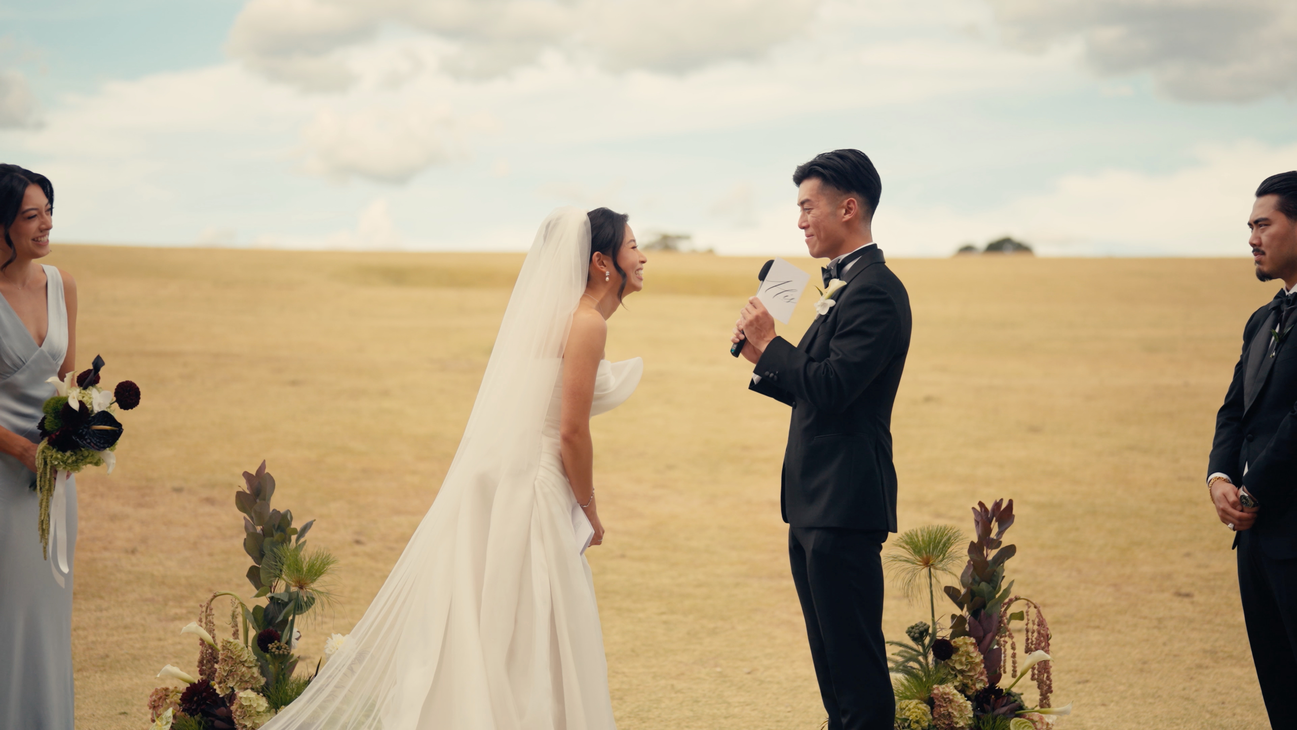 Cinematic wedding film still from Hubert Estate