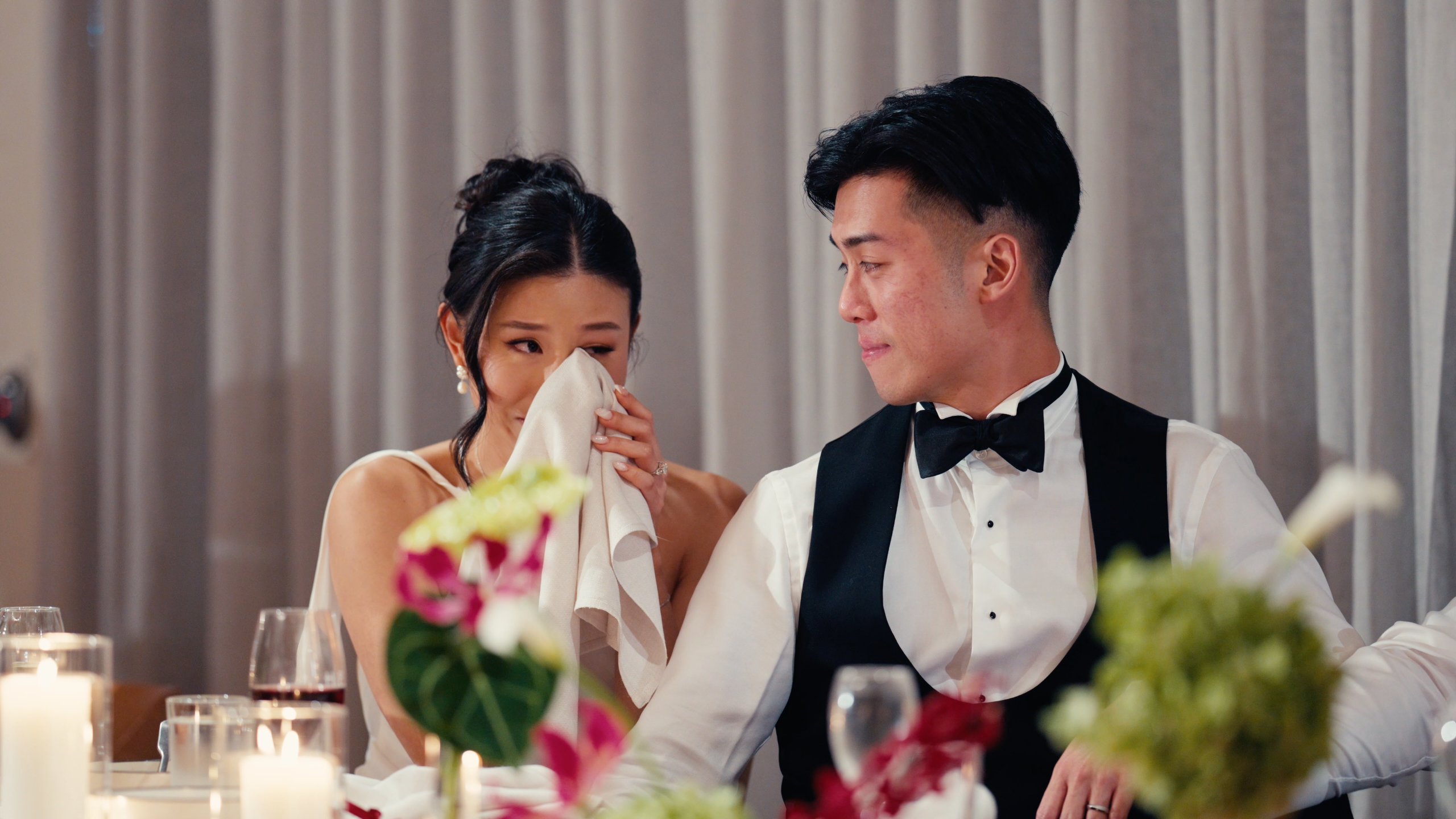 Honest wedding film moment captured at Hubert Estate