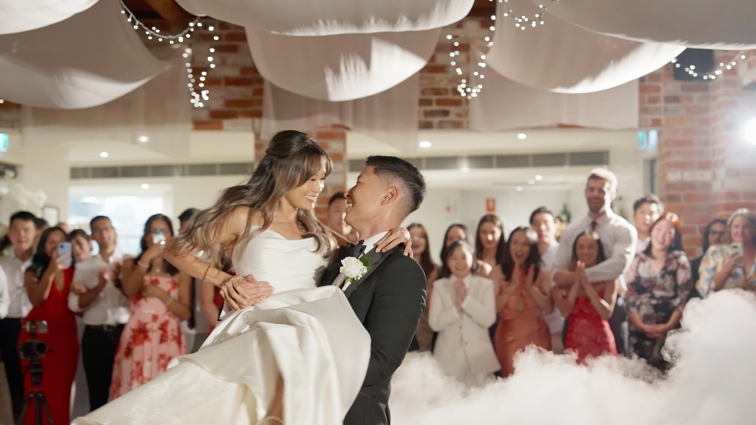 Honest wedding film moment captured at Coombe Yarra Valley