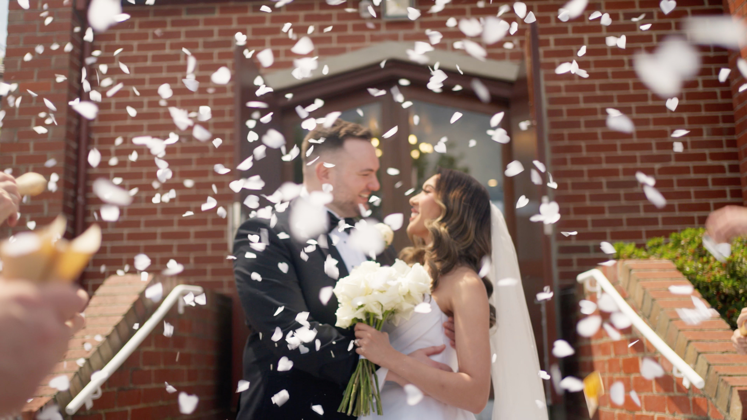Honest wedding film moment captured at Albert Park Carousel