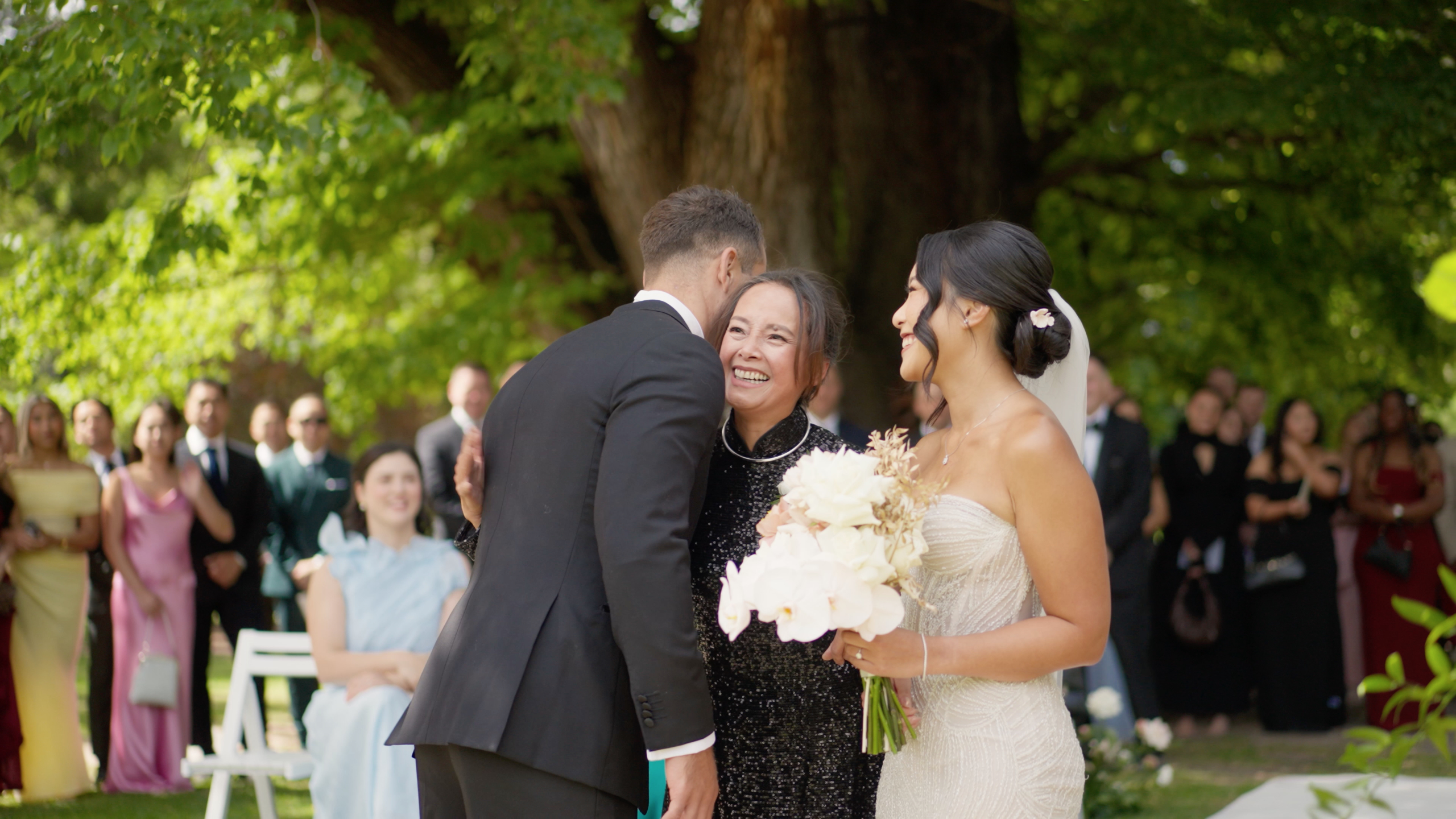 Cinematic wedding film still from Rippon Lea Estate