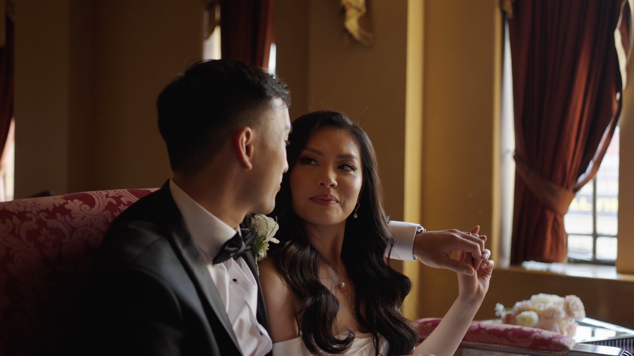 Honest wedding film moment captured at Plaza Ball Room