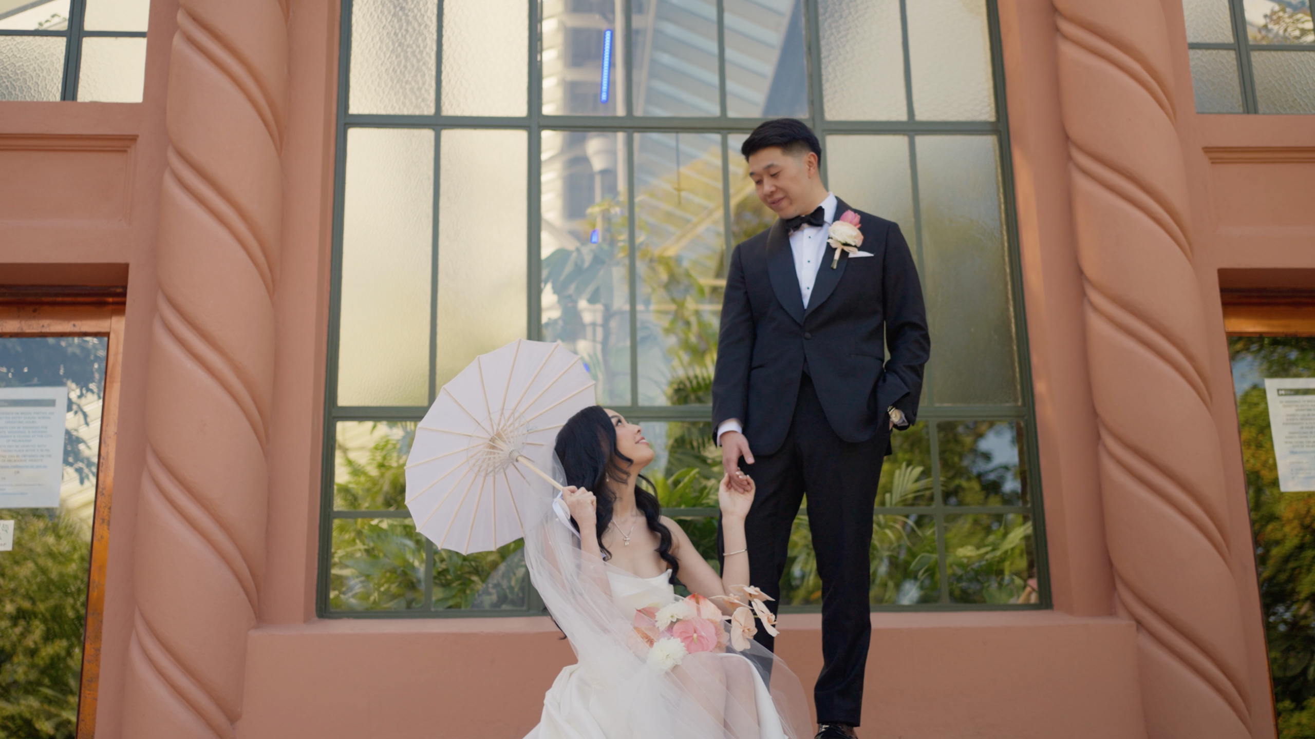 Real Melbourne wedding at Crown Aviary, filmed by Jiang Visuals