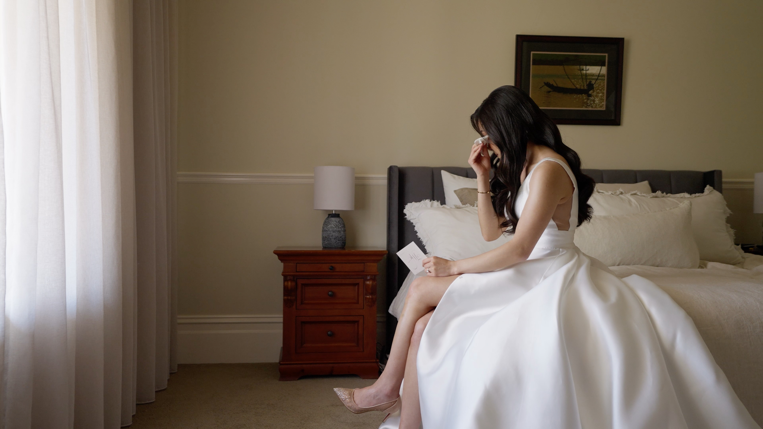 Cinematic wedding film still from Bramleigh Estate