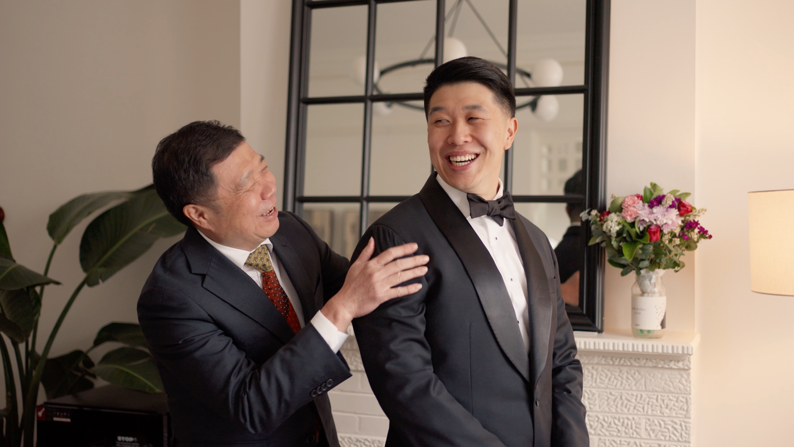 Candid, emotional wedding moment filmed at Crown Aviary