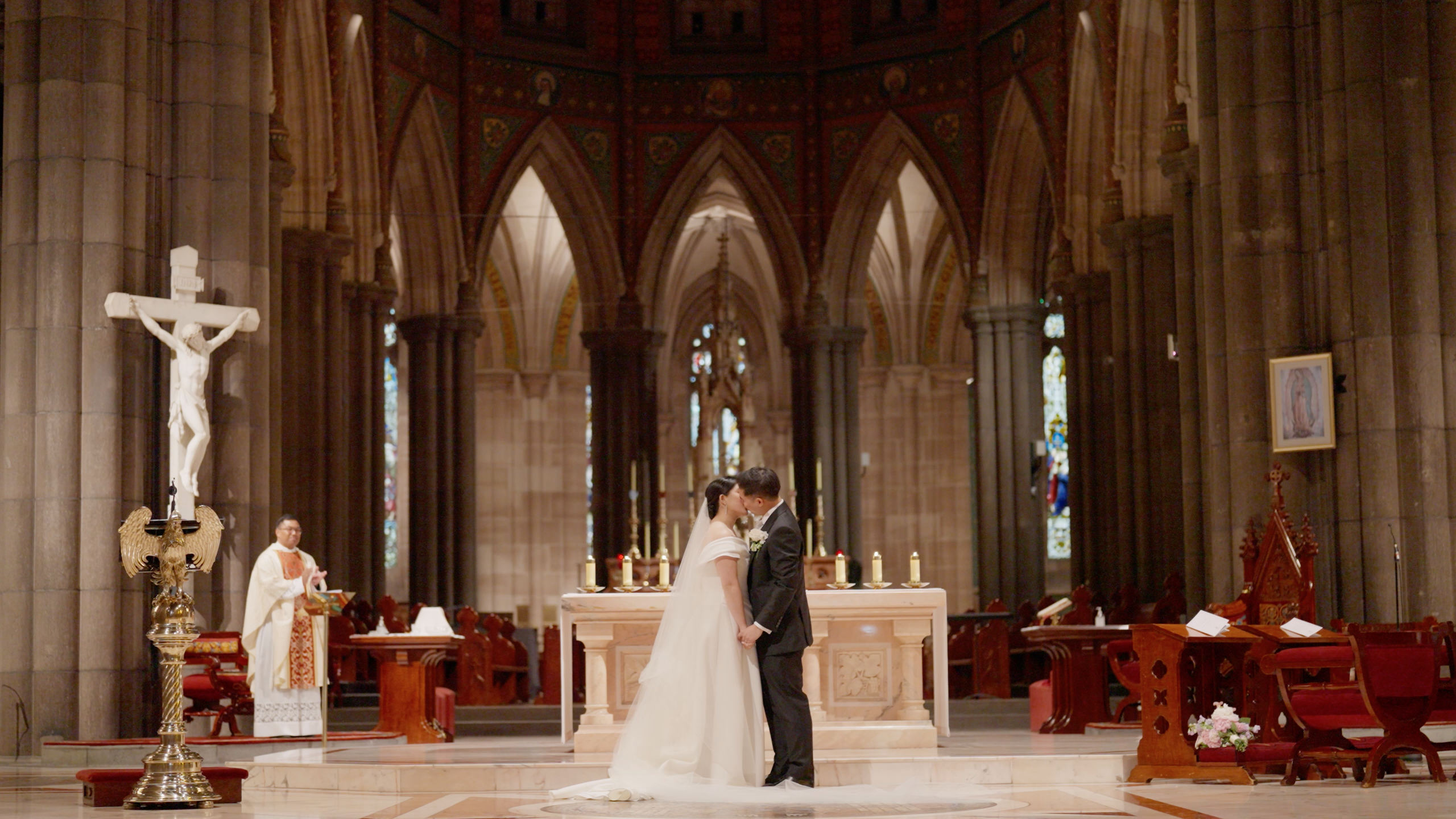 Documentary-style wedding storytelling at St Patrick's Cathedral & State Library