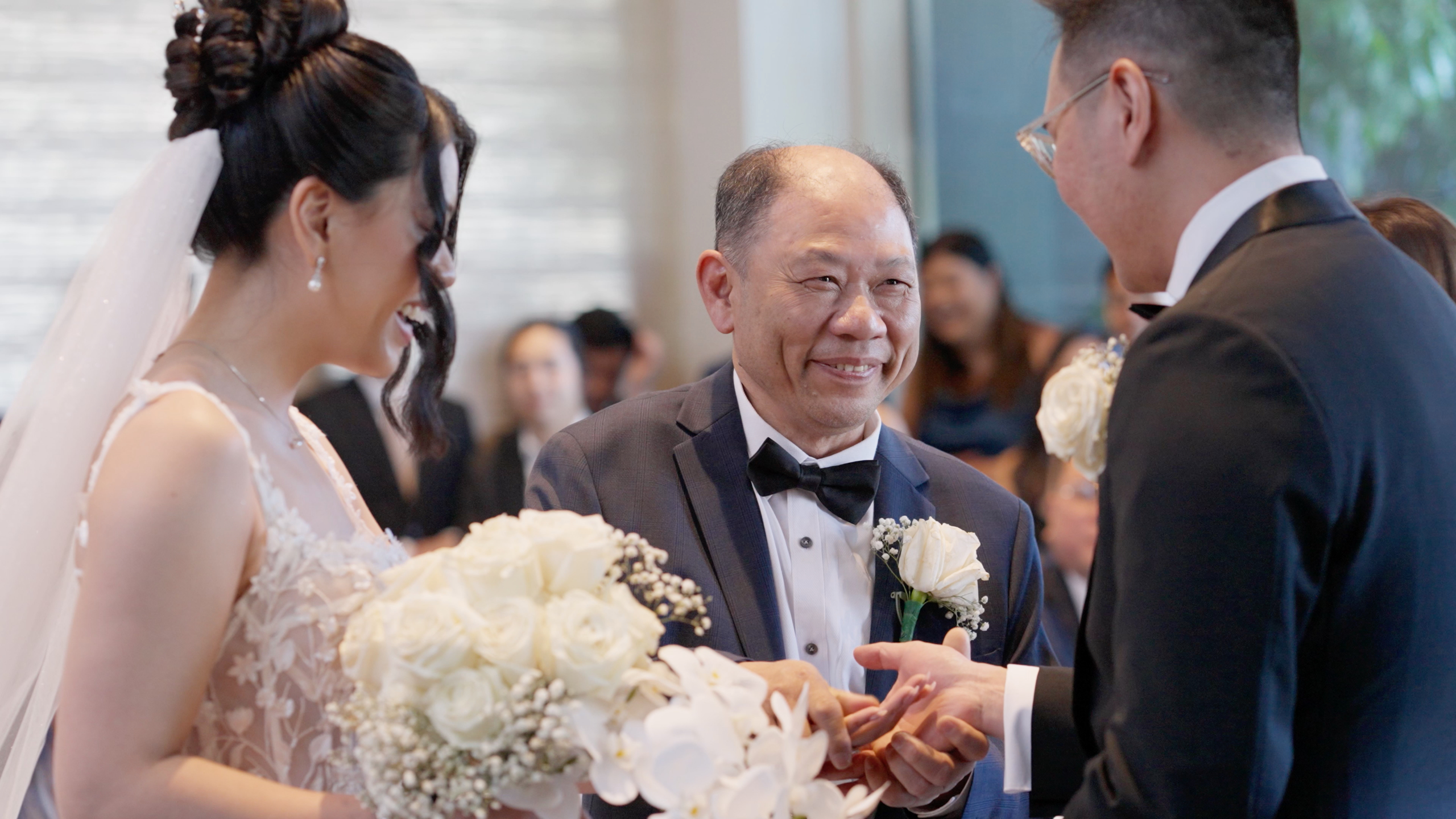 Cinematic wedding film still from Metropolis Events