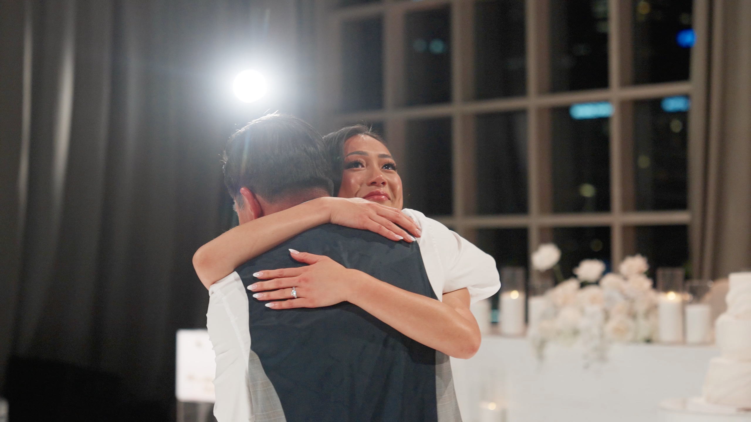 Honest wedding film moment captured at Metropolis Events