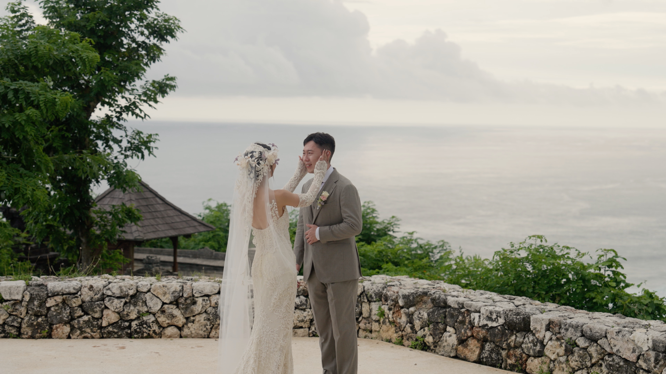 Cinematic wedding film still from Alila Villas Uluwatu, Bali