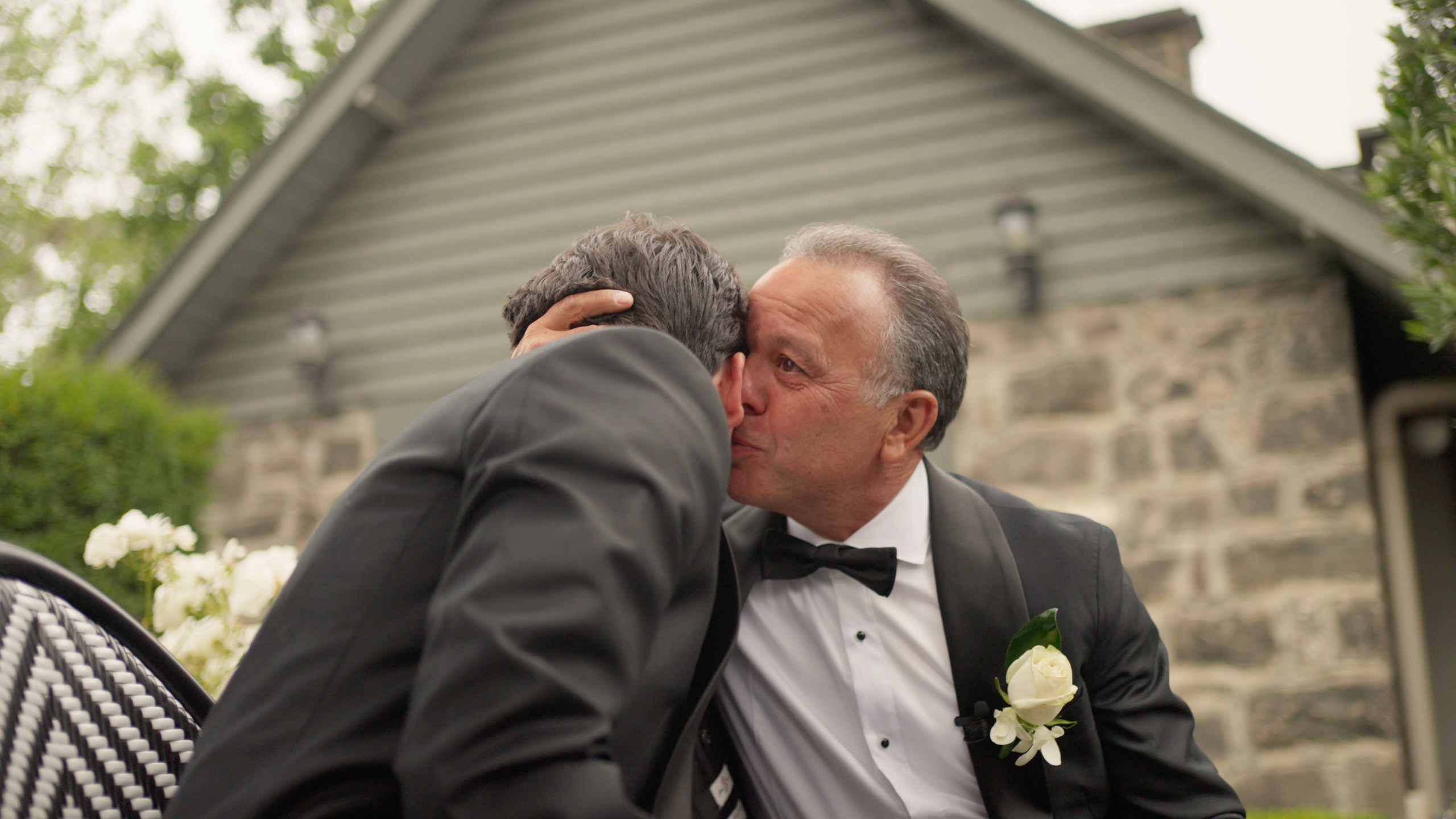 Candid, emotional wedding moment filmed at Meadowbank Estate
