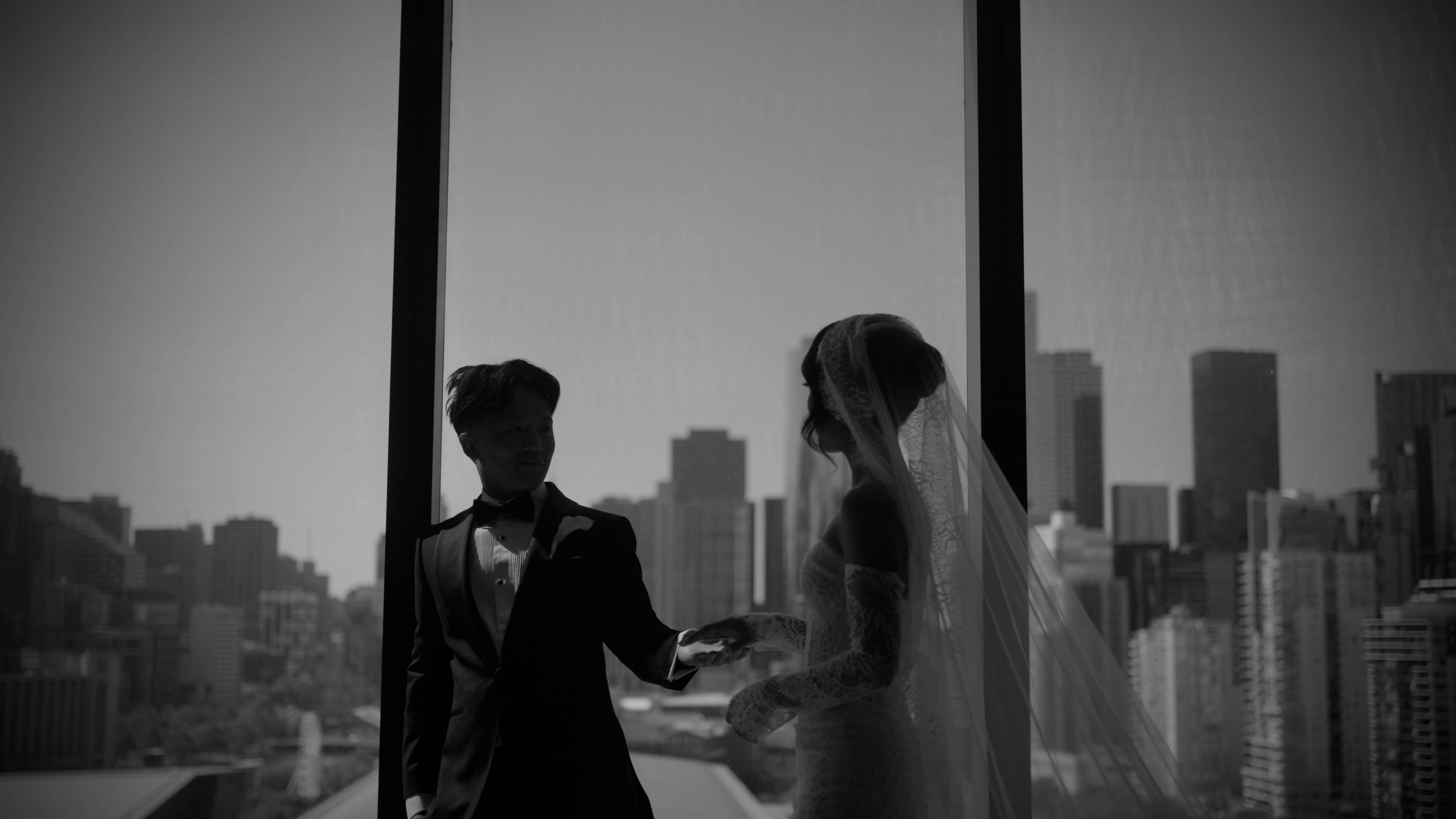 Cinematic wedding film still from Greenfields, Albert Park