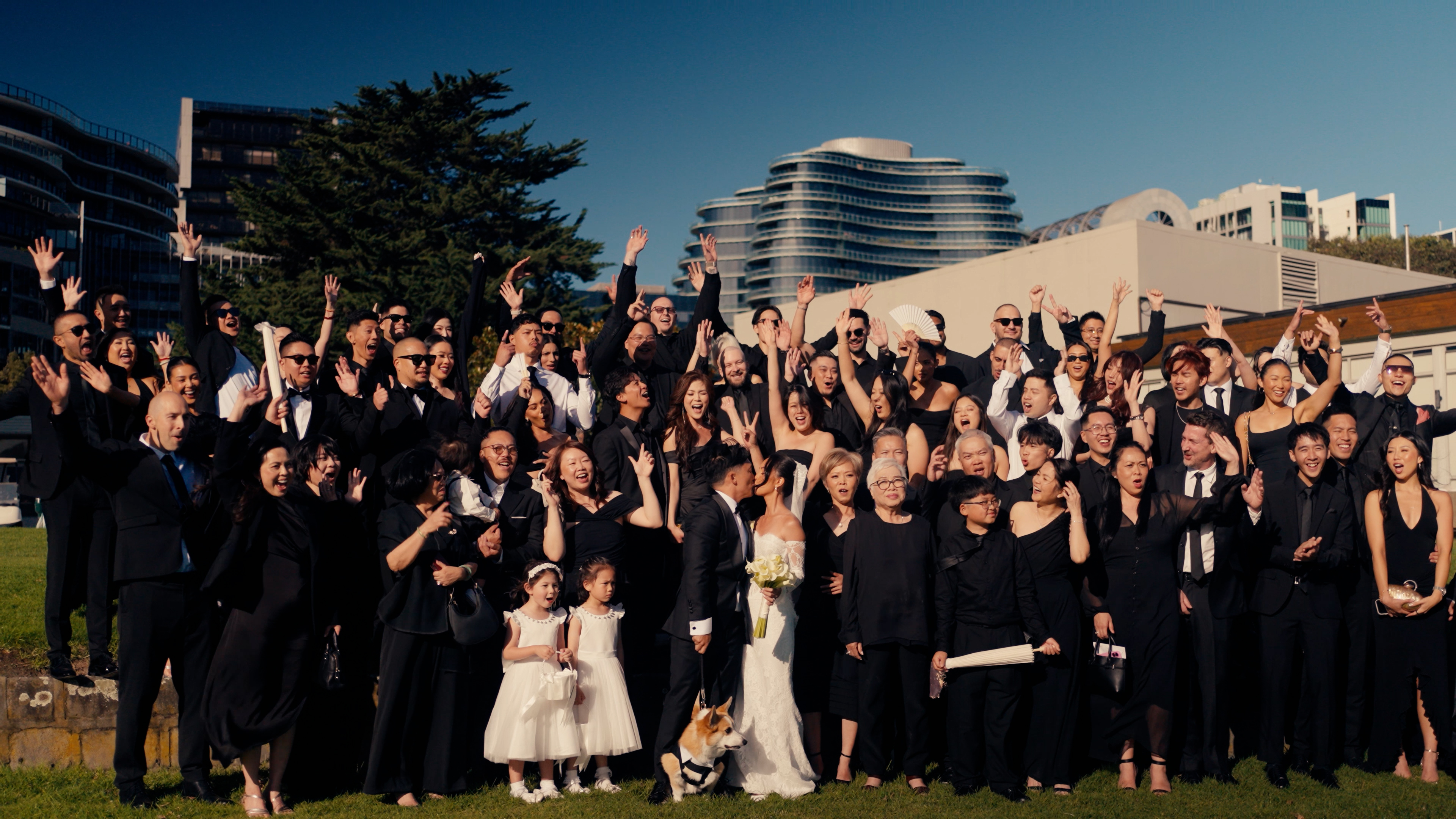 Candid, emotional wedding moment filmed at Greenfields, Albert Park