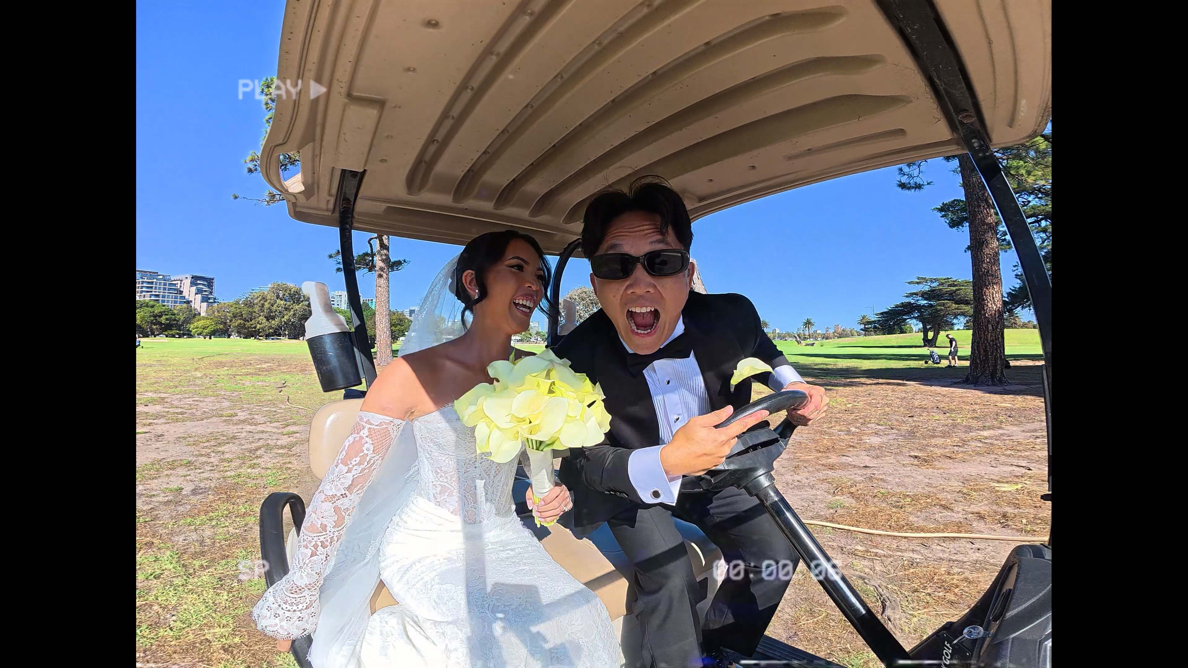 Honest wedding film moment captured at Greenfields, Albert Park