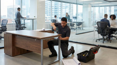 Professional assembly of office furniture and cubicle systems for commercial workspaces | Commercial Services | Quickfix Handyman Inc. | Calgary