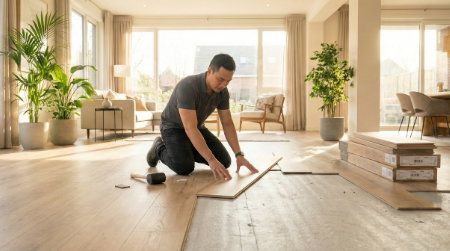 Professional installation of LVP and laminate flooring for residential home upgrades | Home Improvement | Quickfix Handyman Inc. | Calgary