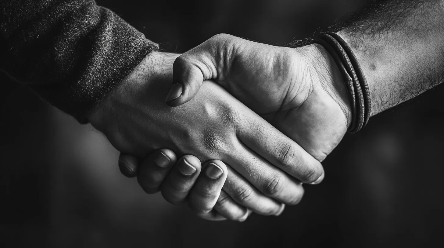Handschlag in Sepiafarben