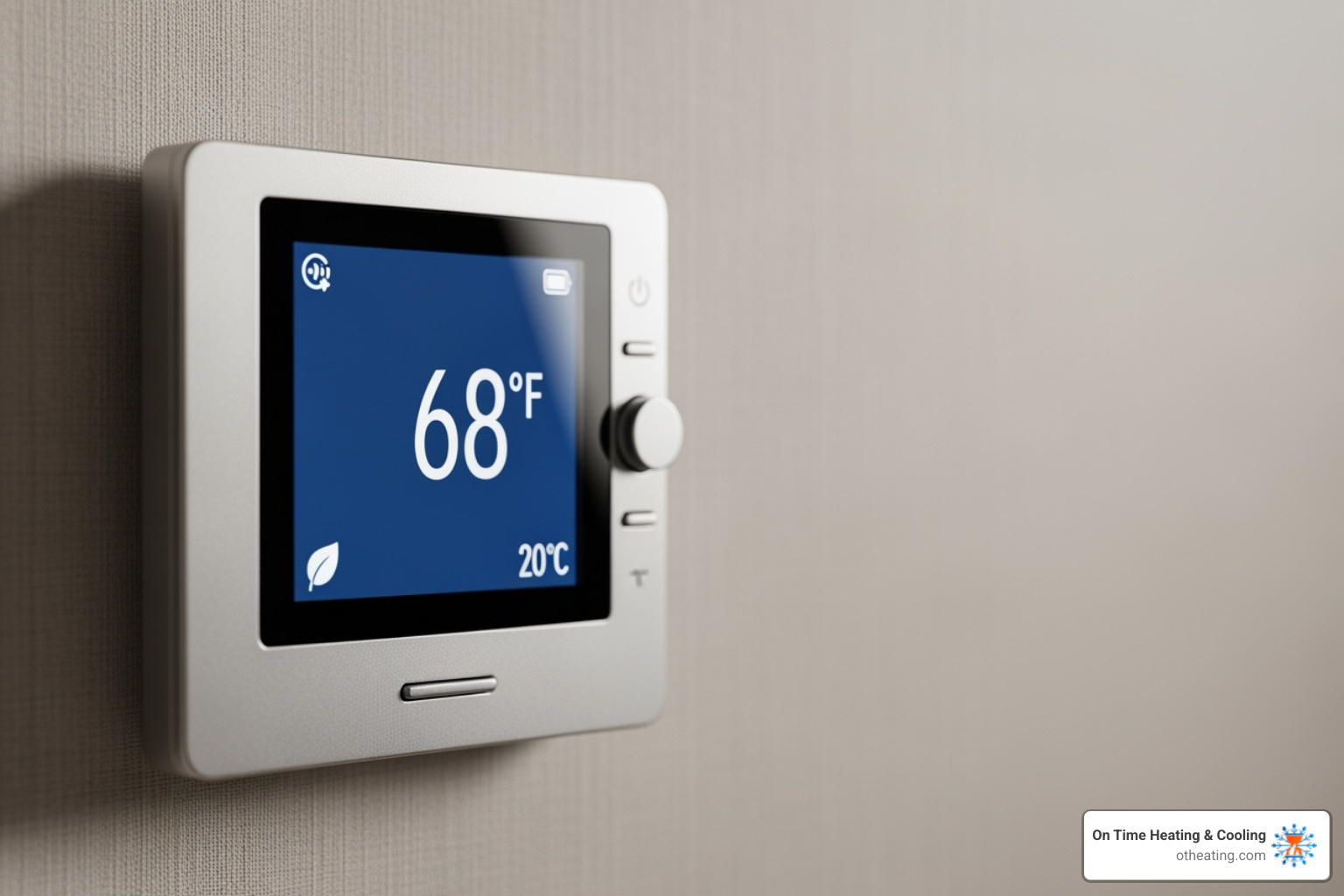 Thermostat showing energy-saving temperature setting - furnace maintenance brookfield WI