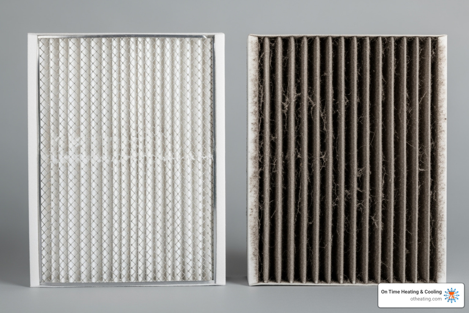 comparing a clean and a dirty AC air filter - AC not turning on