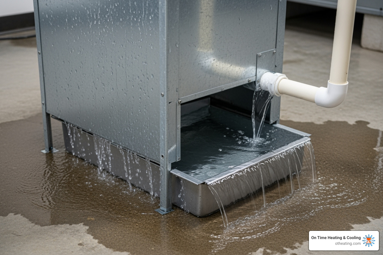 Overflowing condensate drain pan - AC drain line clogged