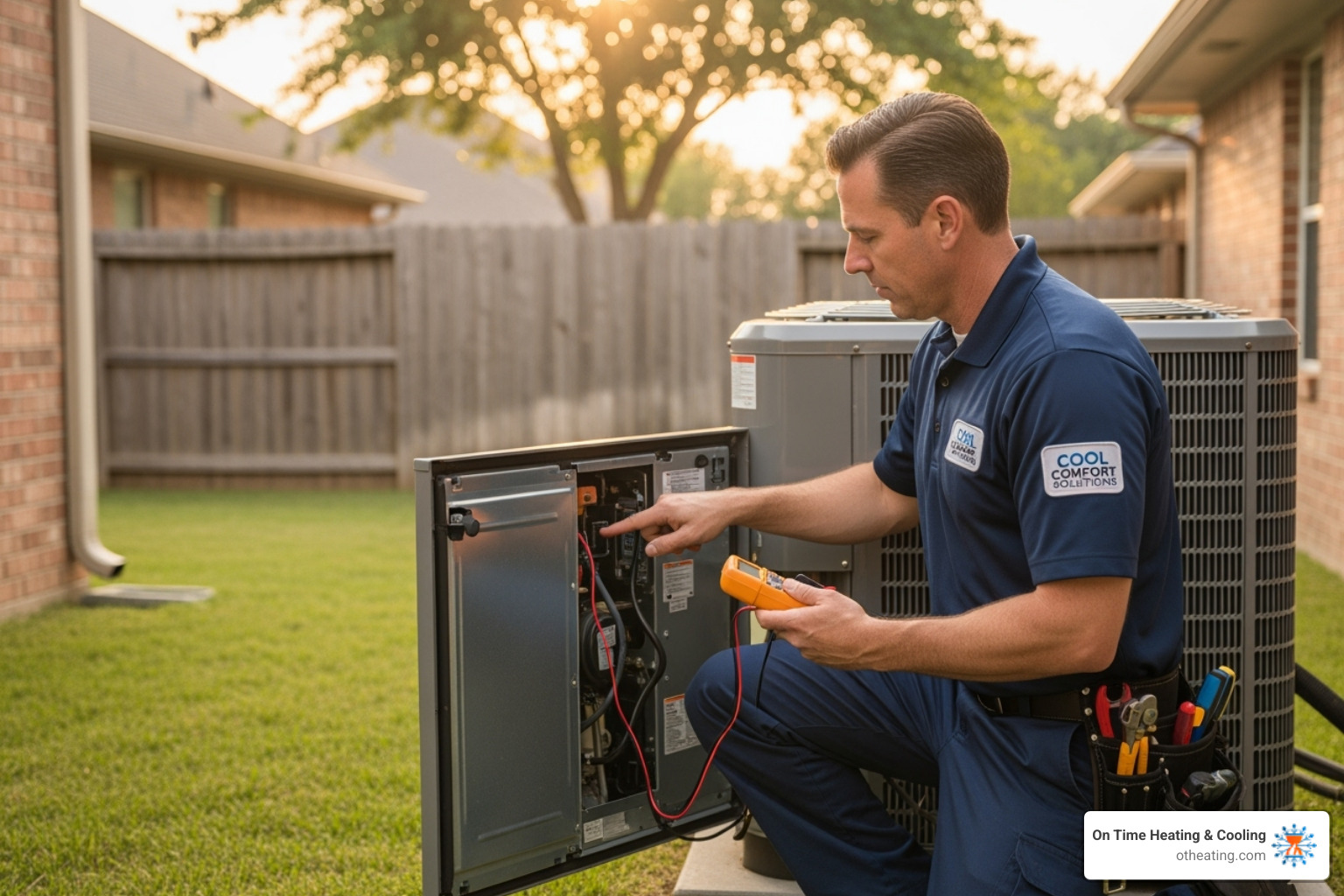 Certified technician servicing an AC unit - Waukesha air conditioning repair