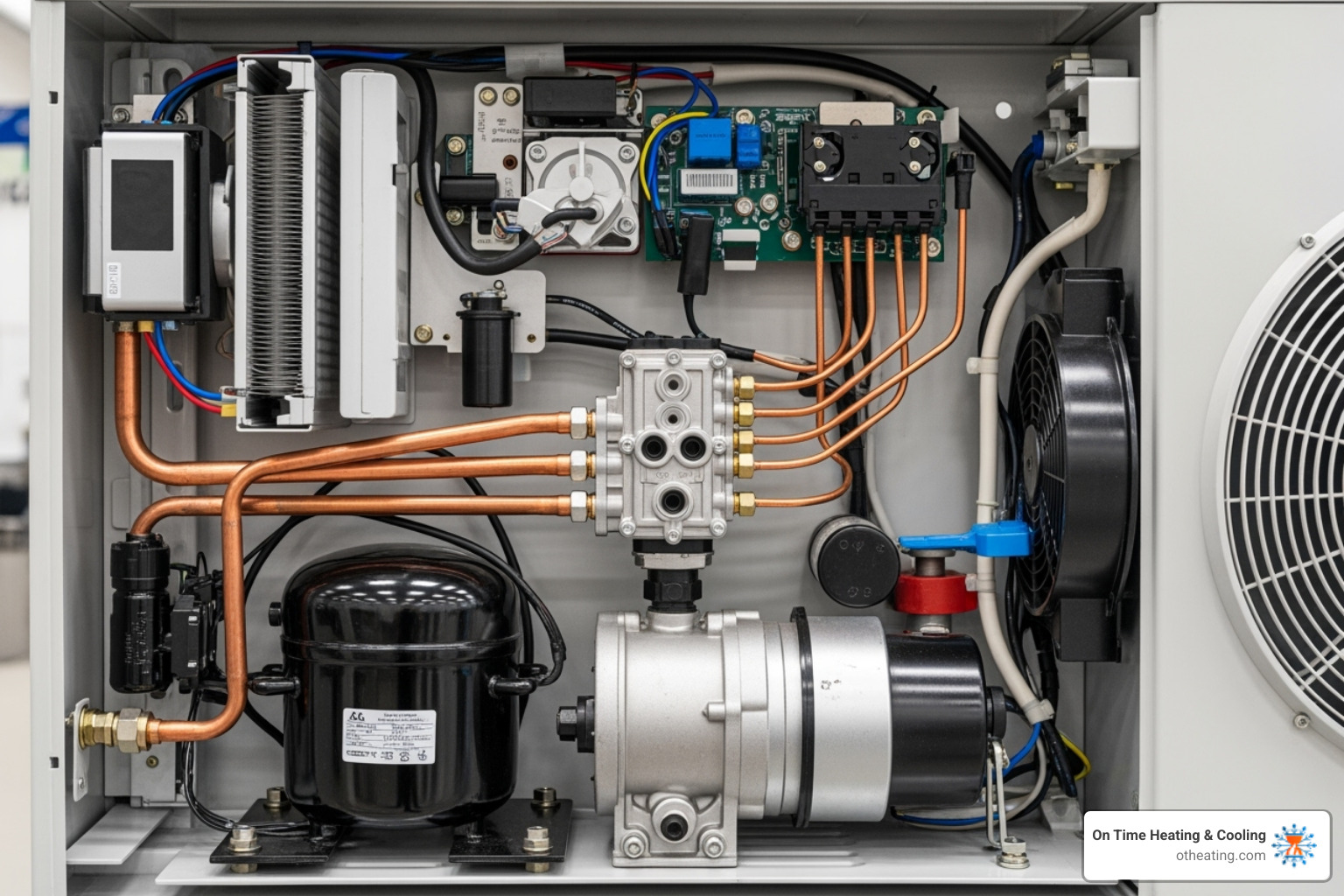 image-of-the-internal-components-of-a-heat-pump-with-labels-on-the-compressor-and-reversing-valve - 24/7 heat pump repair waukesha image-of-the-internal-components-of-a-heat-pump-with-labels-on-the-compressor-and-reversing-valve - 24/7 heat pump repair waukesha