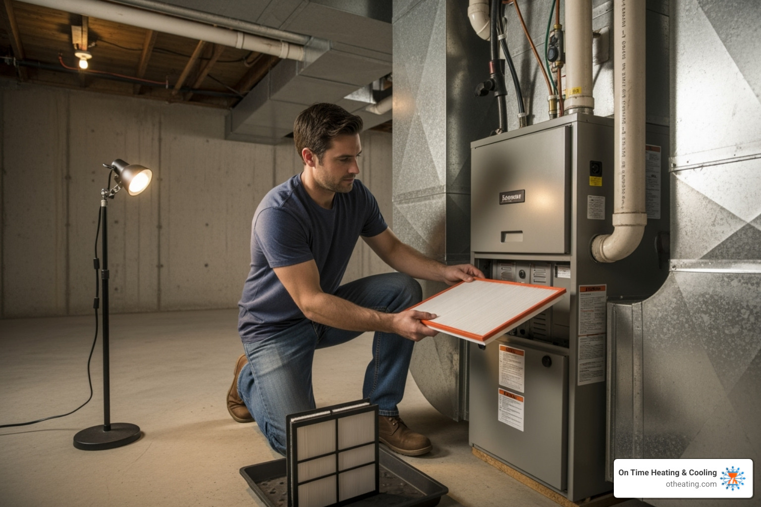 homeowner changing a furnace filter - best furnace repair oconomowoc wi homeowner changing a furnace filter - best furnace repair oconomowoc wi