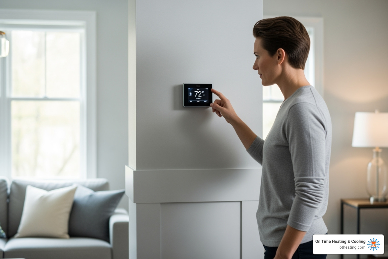 homeowner checking thermostat - heating system not working sussex wi homeowner checking thermostat - heating system not working sussex wi